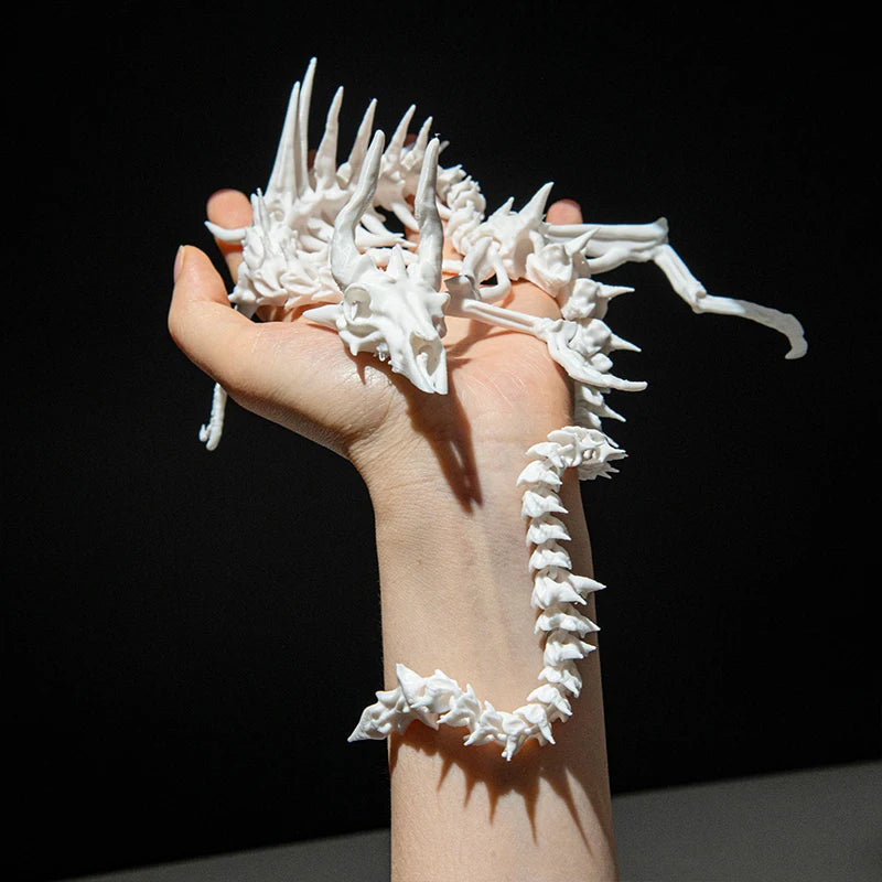 3D Printing Dragon Skeleton Model Creative Joints Movable Desktop Craft Ornament Toys Home Decorations Gifts