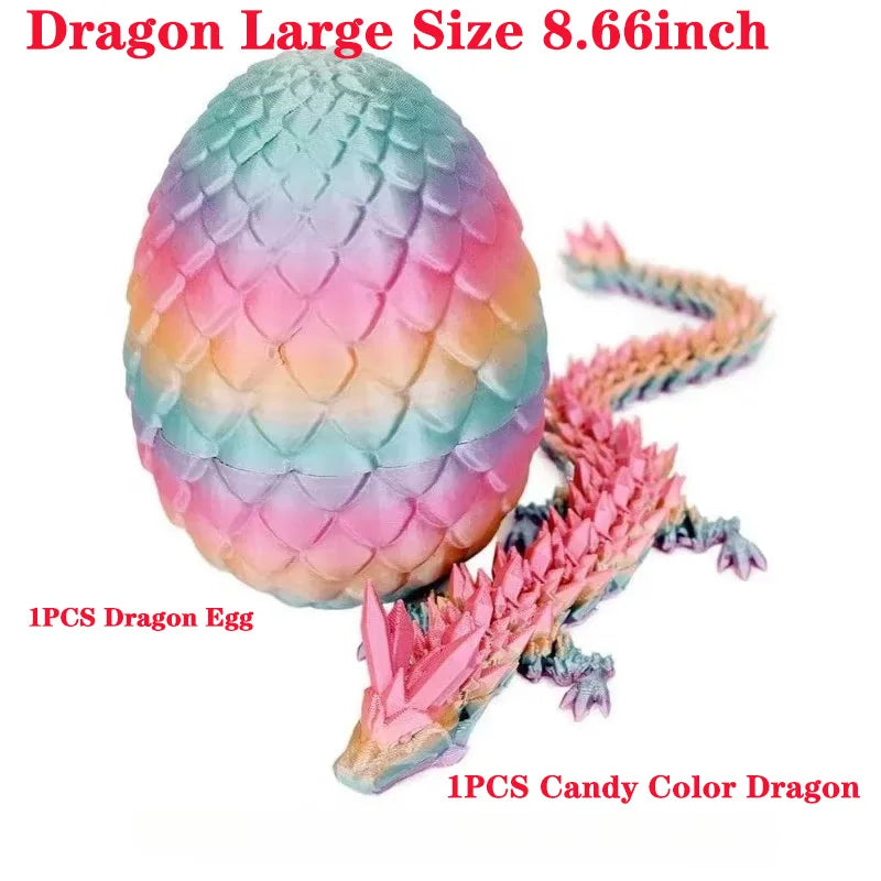 3D Printed Dragon Egg With Dragon Full Articulated Dragon Modle,Three-Dimensional Joint Movable Desktop Ornament Home Decor Toys