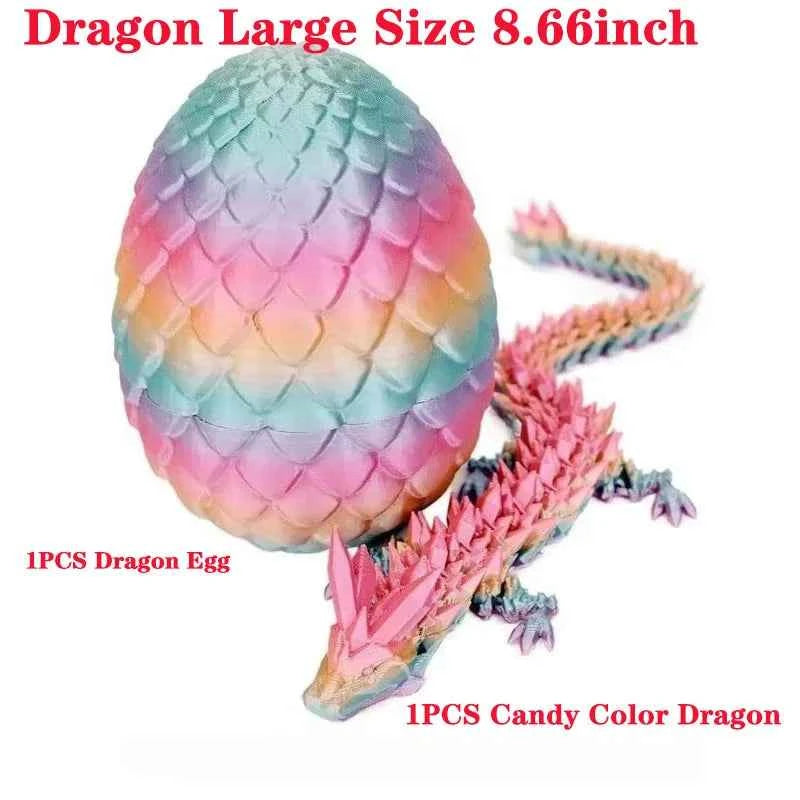 3D Printed Dragon Egg With Dragon Full Articulated Dragon Modle,Three-Dimensional Joint Movable Desktop Ornament Home Decor Toys - Pedlar's Attic