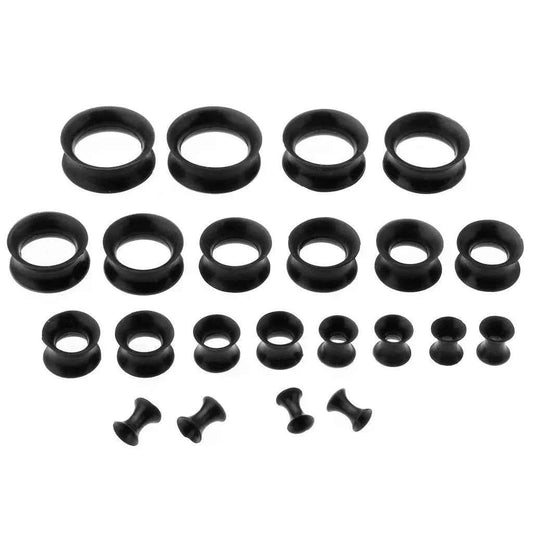 22pcs 8G-3/4 Ultra Thin Silicone Double Flared Flexible Tunnel - Pedlar's Attic