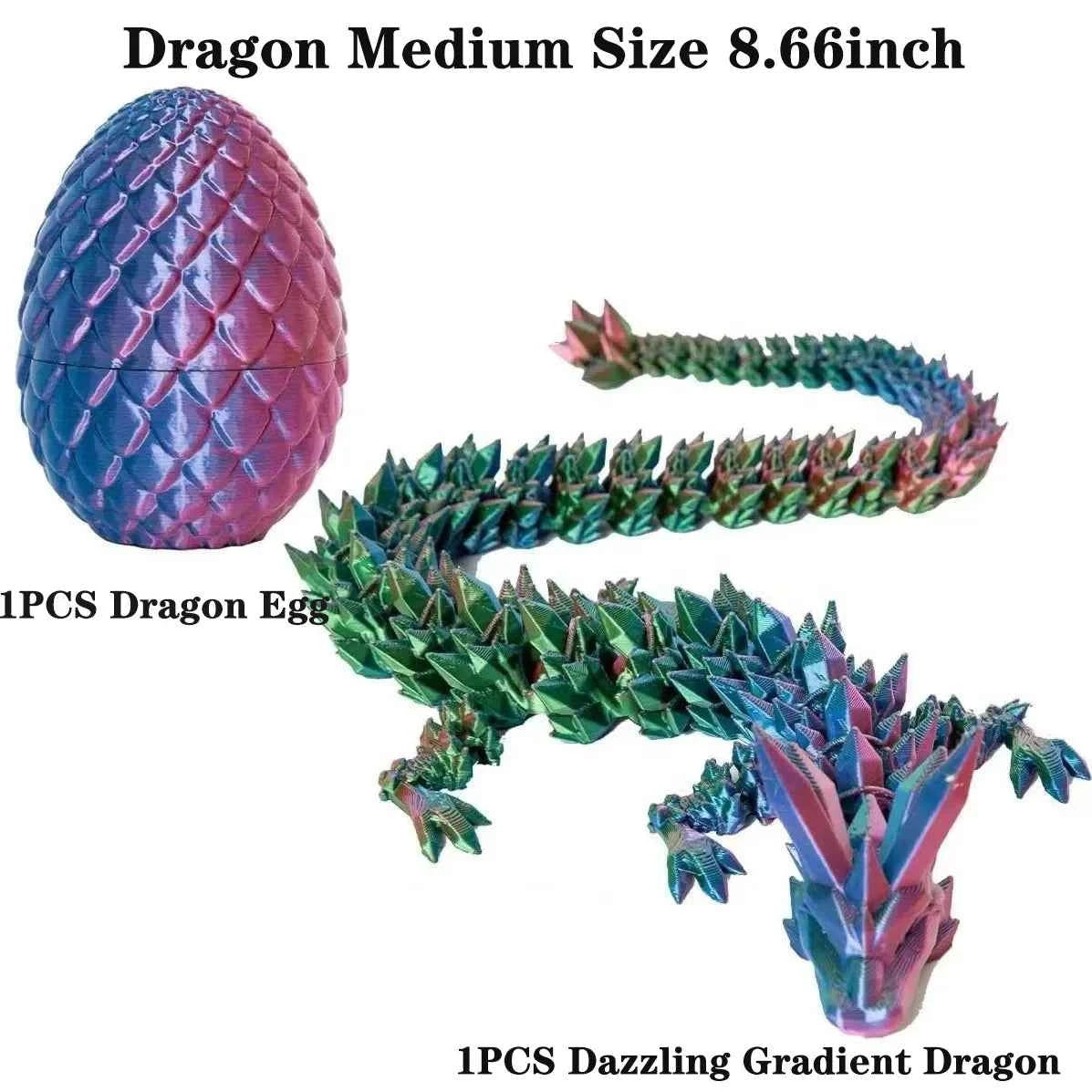 3D Printed Dragon Egg With Dragon Full Articulated Dragon Modle,Three-Dimensional Joint Movable Desktop Ornament Home Decor Toys - Pedlar's Attic