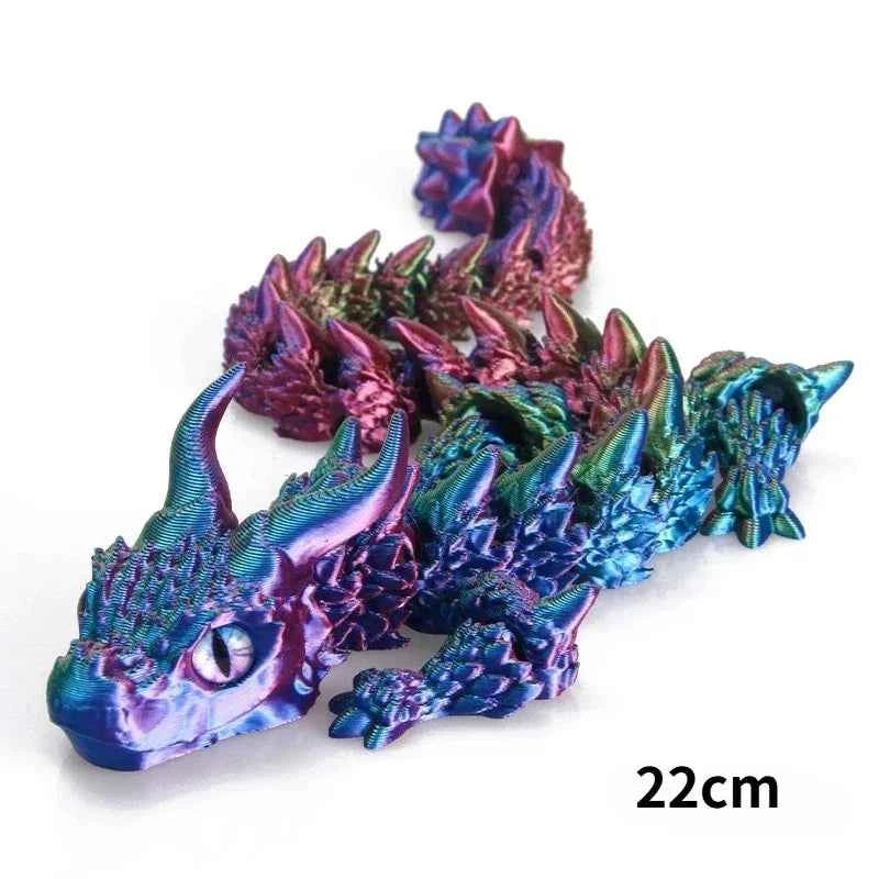 3D Printed Magic Dragon Movable Joint  Toy Rotatable Articulated Office Desktop Ornament Adults Kid Toy Crafts Gift - Pedlar's Attic