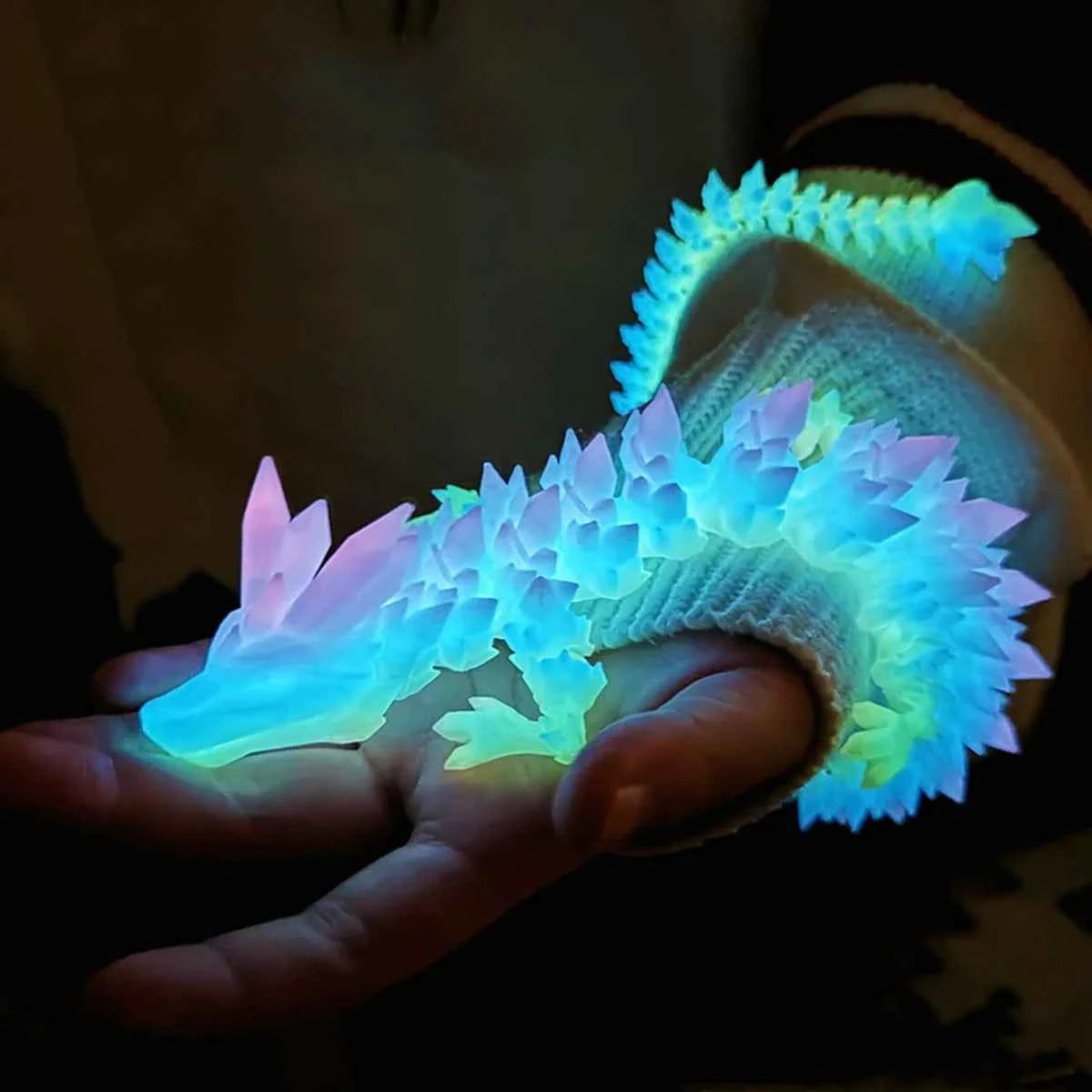 3D Printed Dragon Ornament 22/30/45cm Artificial Simulated Dragon Decorations Luminous Desktop Ornament Festival Party Gifts - Pedlar's Attic