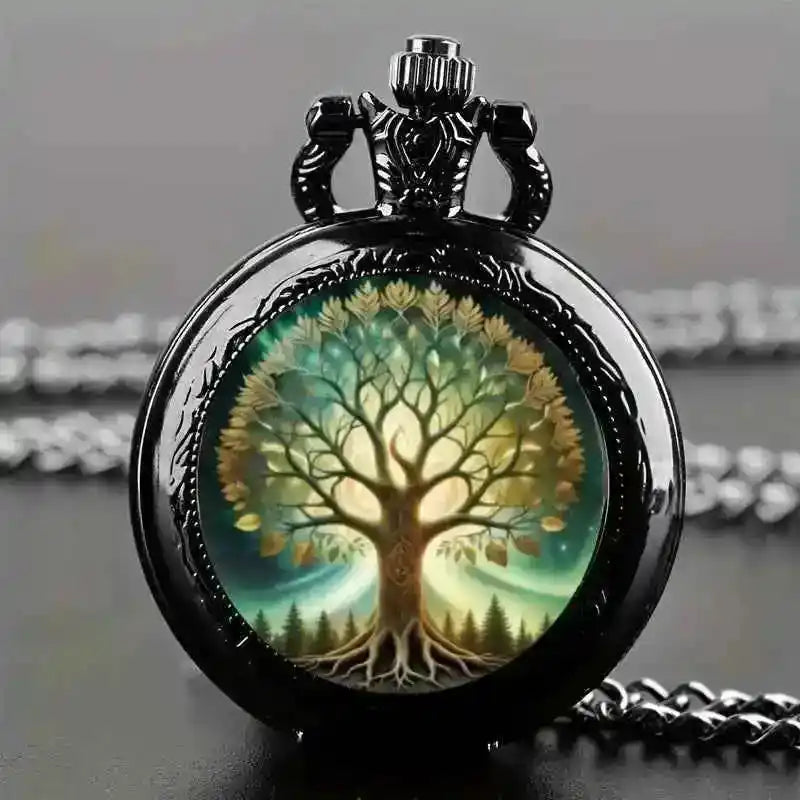 Retro Tree of Life Quartz Pocket Watch - Pedlar's Attic