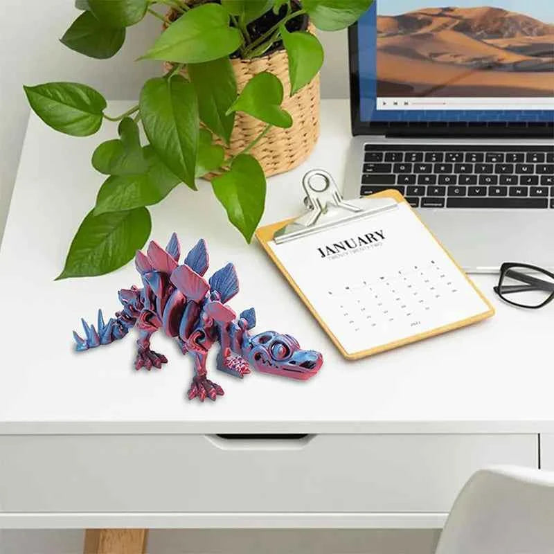 3D Printed Dragon Dinosaur Model Joints Can Move Freely Desktop Craft Ornament Gifts for Kids For Landscaping Decoration - Pedlar's Attic