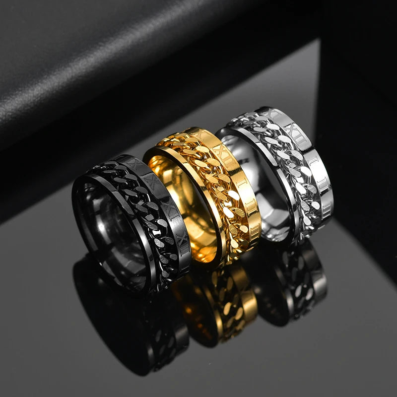 The Restless Link — Stainless Steel Chain Spinner Ring