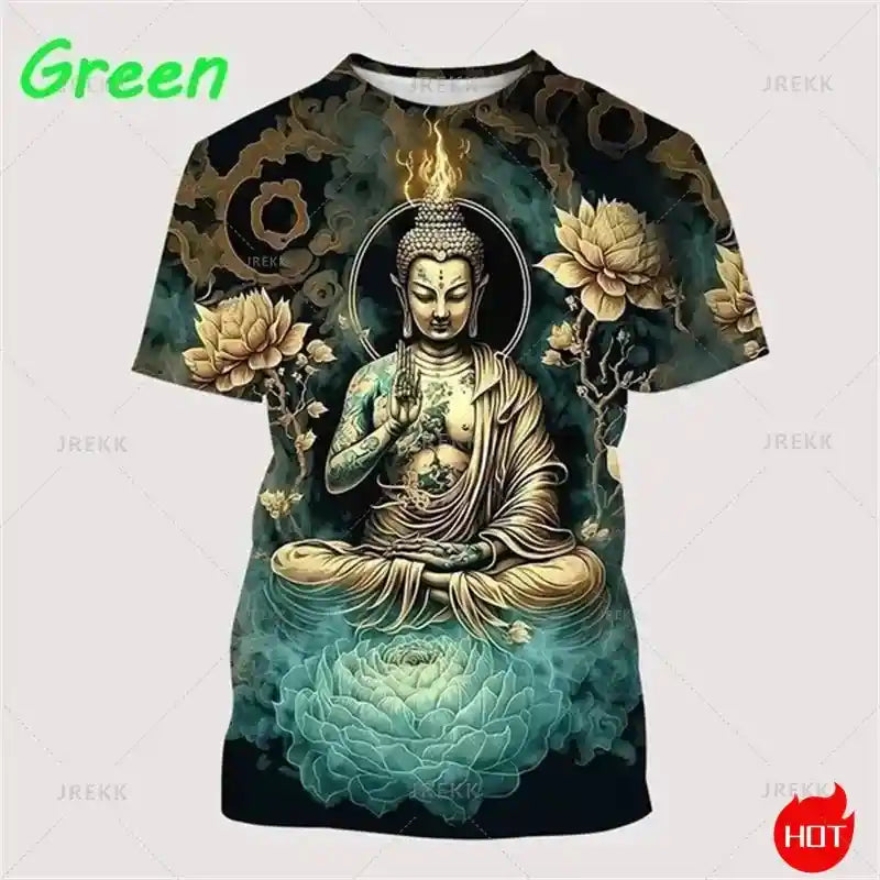 Sacred Presence – Buddha & Spiritual Totem 3D Print Tee