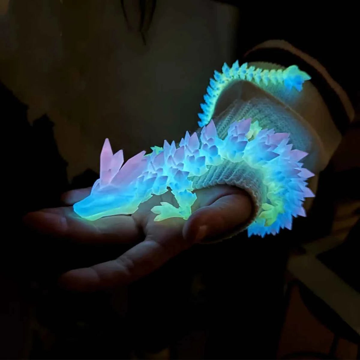 3D Printed Dragon Ornament 22/30/45cm Artificial Simulated Dragon Decorations Luminous Desktop Ornament Festival Party Gifts - Pedlar's Attic