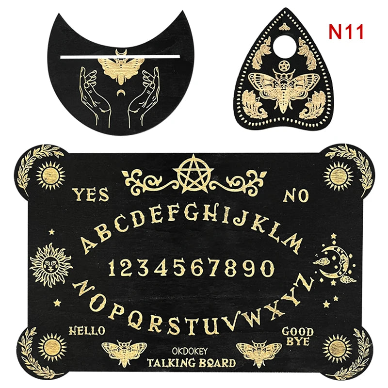 12inch Wooden Divination Pendulum Board Engraved Magic Board Ouija Board Metaphysical Message Witch's Pendulum Board Kit
