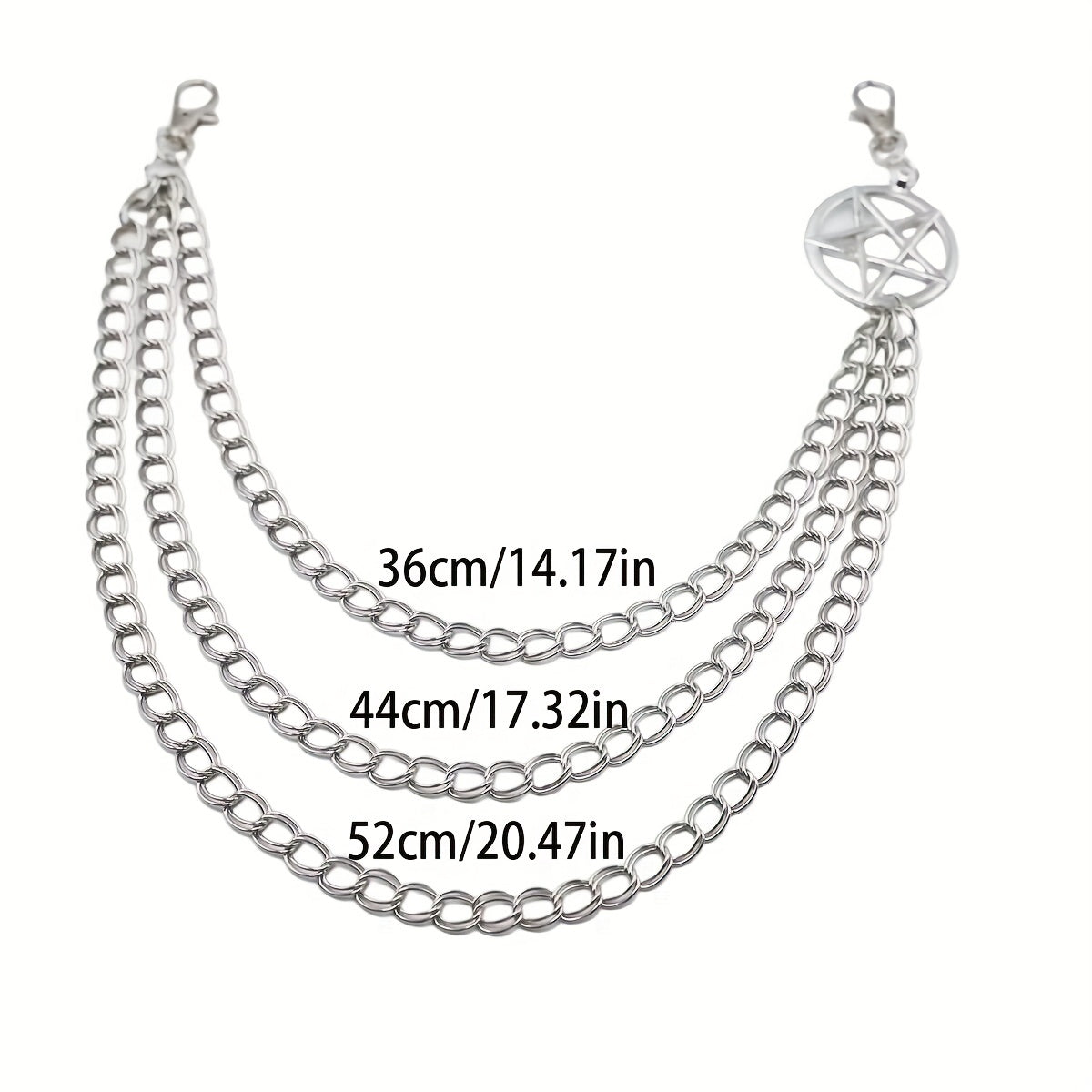 1pc Punk Pentagram Pants Chain, Gothic Rock Accessories For Girls & Teens