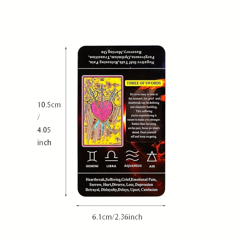 Tarot Card For Beginners With Meaning On Them, 78-Cards Pocket Size Tarot Learning Deck, Fortune Telling Game | Divination Cards With Electronic Guidebook, gaming gift