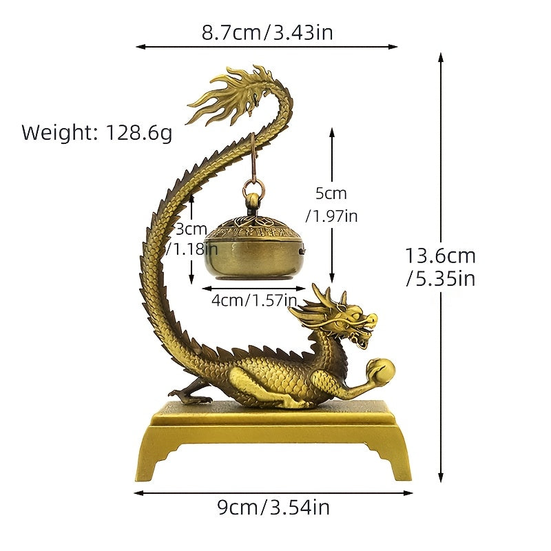 1pc Golden Dragon Incense Burner, Feng Shui Decor, Meditation Zen Sit Yoga Relax Outdoor Spa Crafts, Home Decor, Room Decoration, Gift, Mother'S Day Spring Present, Tea Room Accessories, Prayer Room Ornament, Handmade Art