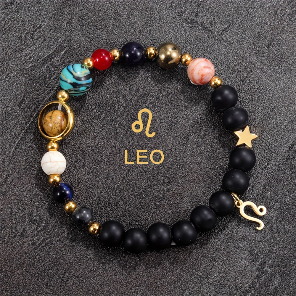 Handcrafted Zodiac Bracelet - Natural Tiger Eye Stone Beads, Unique Pattern & Color Variations, Perfect Gift for Women and Men