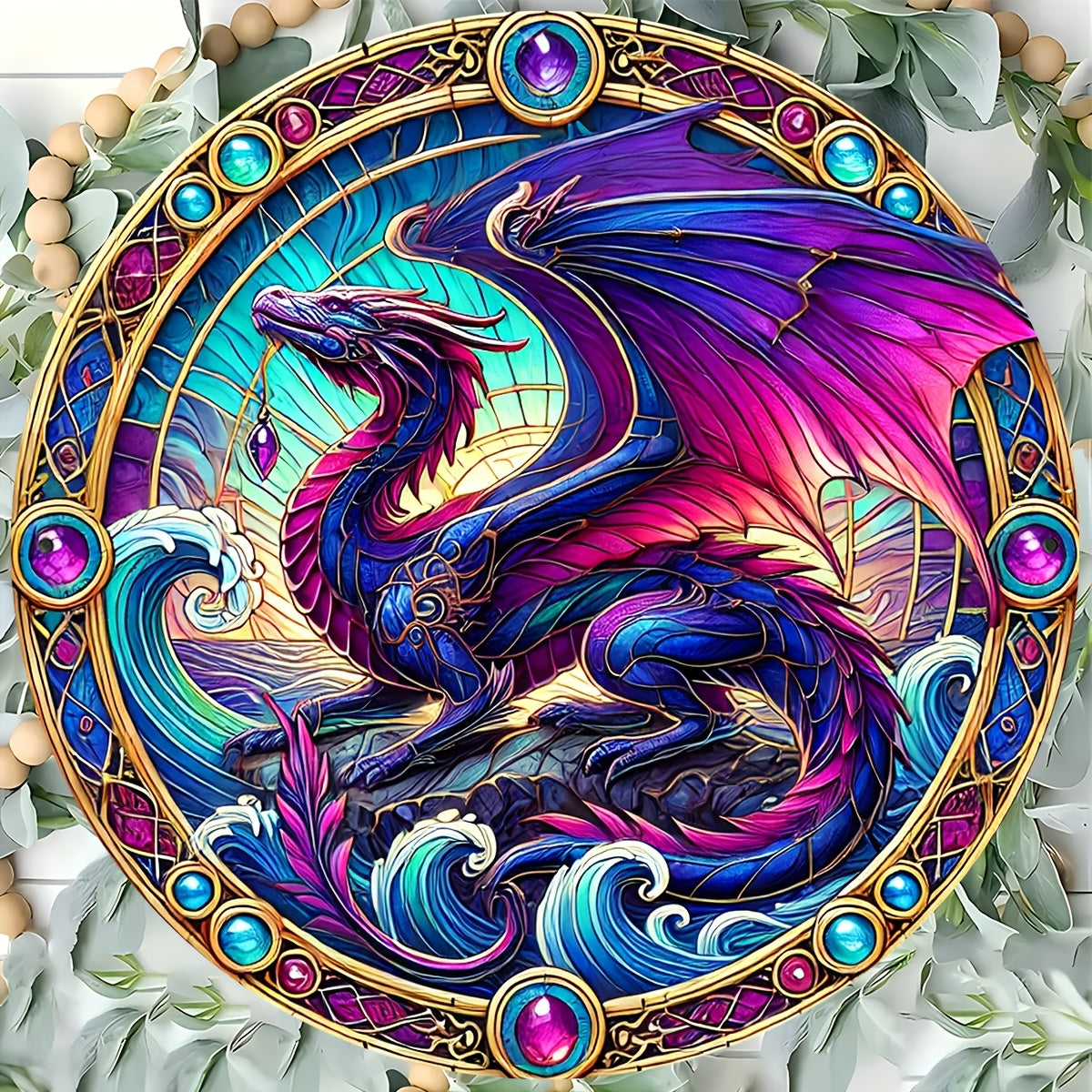 1pc Fantasy Dragon Aluminum Foil Carving Sign, Wall Art Decor for Bedroom, Living Room, Kitchen, Outdoor Patio, Creative Gift for Friends and Housewarming