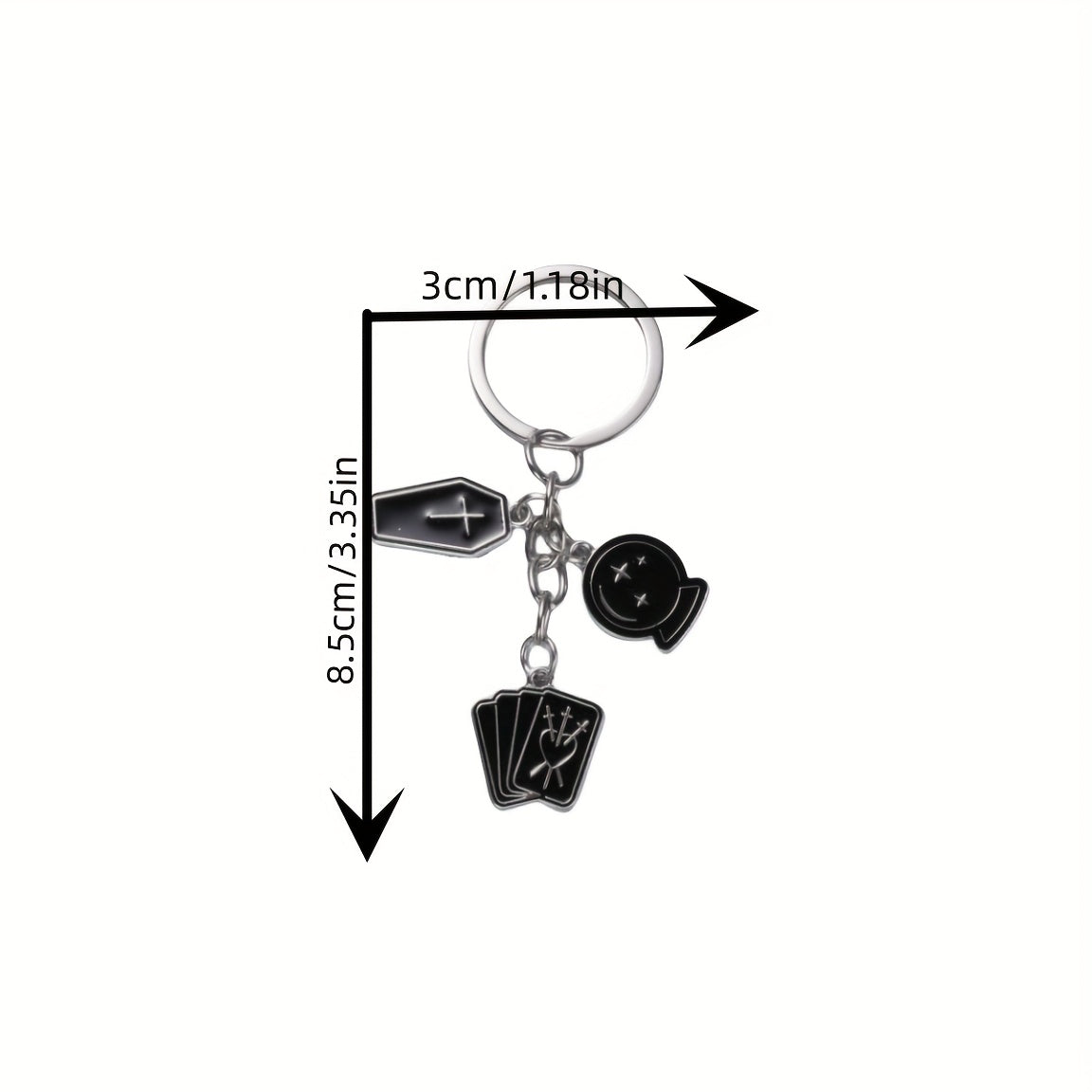 Alloy Keychains With Black Magic Book, Fashionable Accessories Keyring, Versatile Bag & Car Key Accessory, Ideal For Birthday & Anniversary
