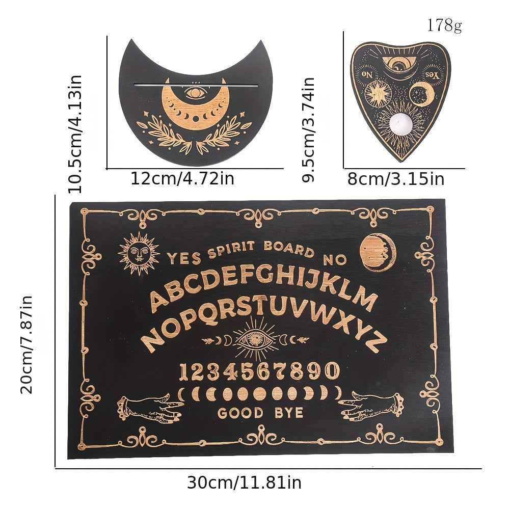 3pcs Divination Board Set Wooden Carved Boards Ouija - Pedlar's Attic