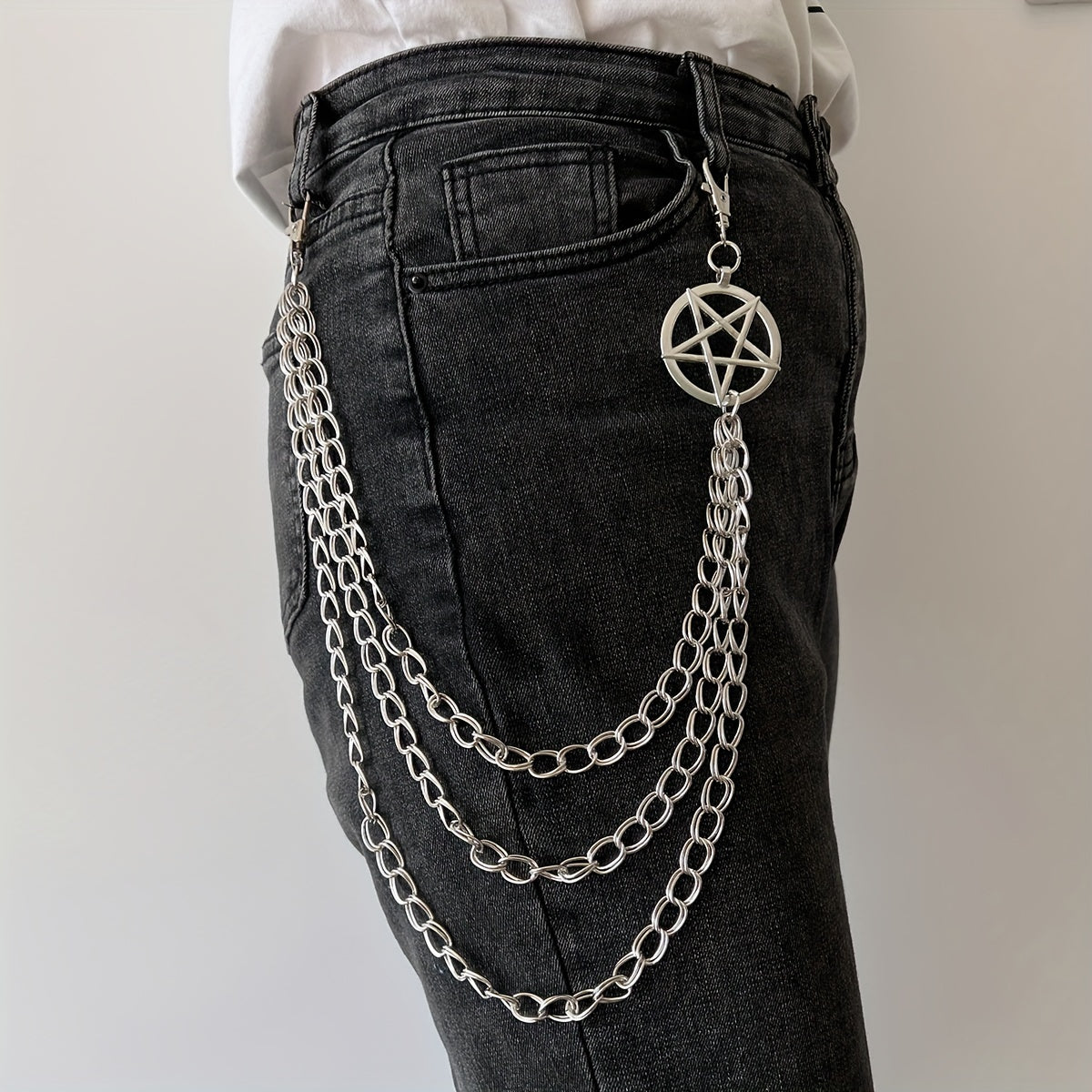1pc Punk Pentagram Pants Chain, Gothic Rock Accessories For Girls & Teens