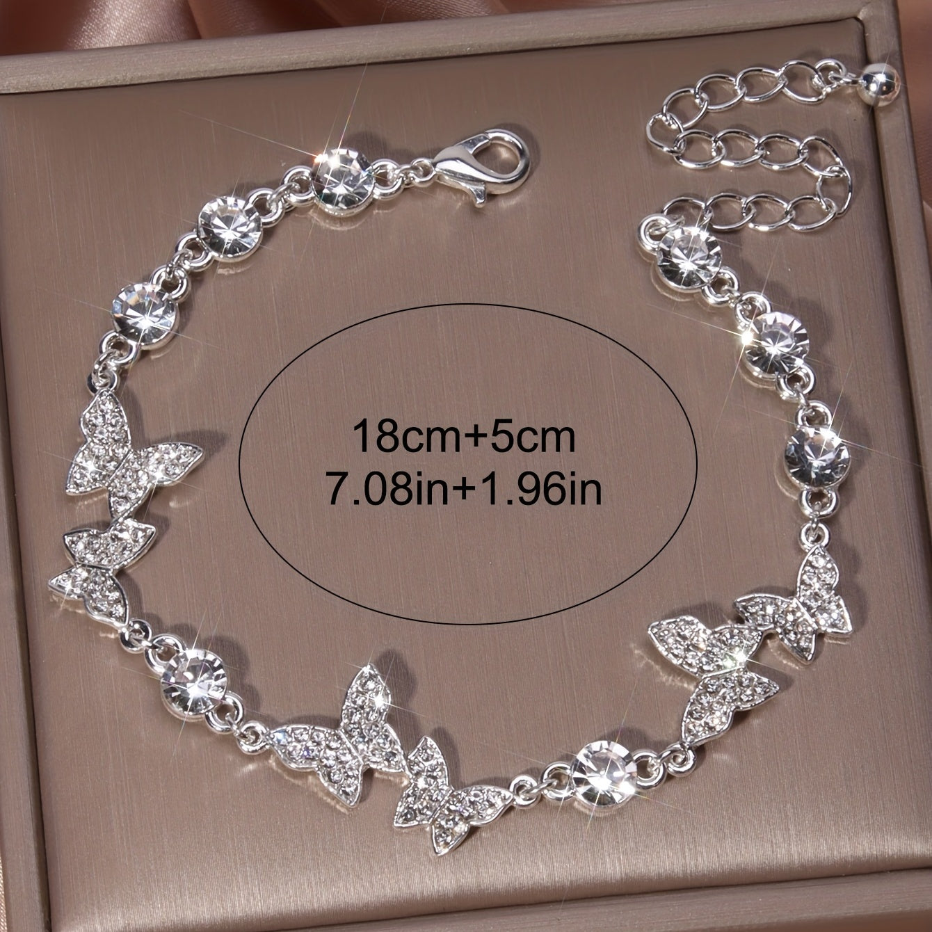 Luxurious Butterfly Shaped Rhinestone Studded Silver Plated Bangle Bracelet - Dazzling Hand Jewelry Gift for Women with Elegant Style - Perfect Accessory for Formal Occasions, Parties, and Daily Wear