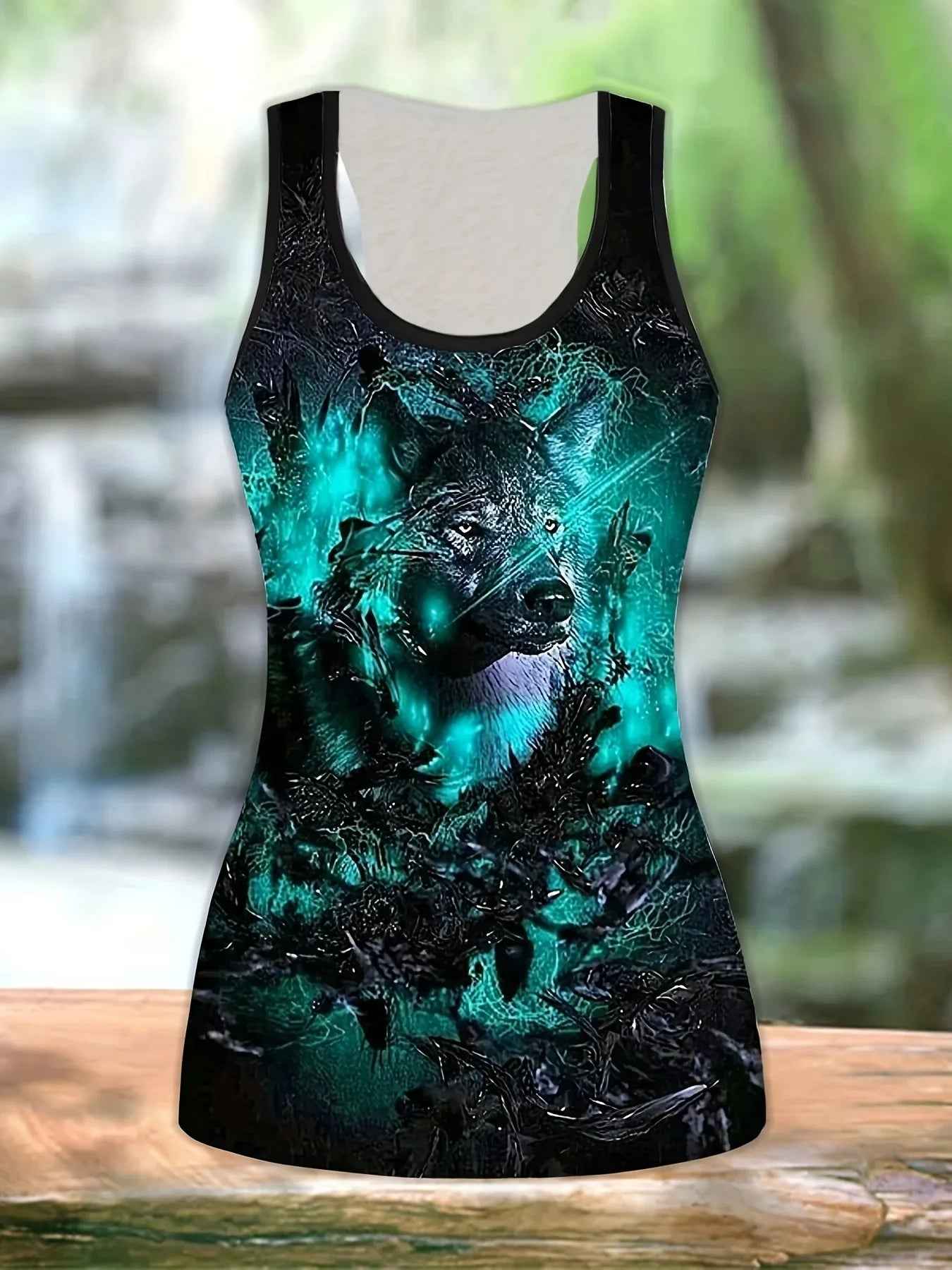 Women's Wolf Print Performance Tank Top - Pedlar's Attic