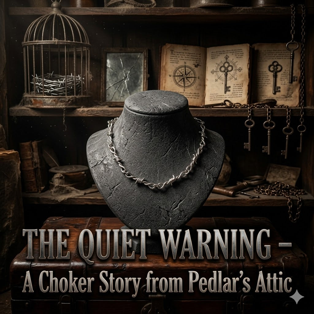 The Quiet Warning — Thorns of the Untamed Barbed Wire Gothic Choker | Pedlar's Attic