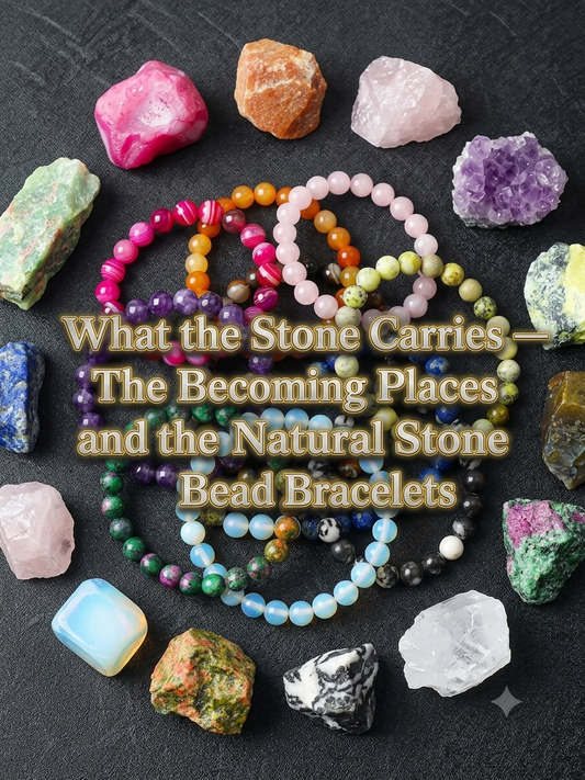 Natural stone bead bracelets from the Becoming Places of the Sunrise Steppes — jasper, turquoise, tiger's eye — Earth Remembers series — Pedlar's Attic