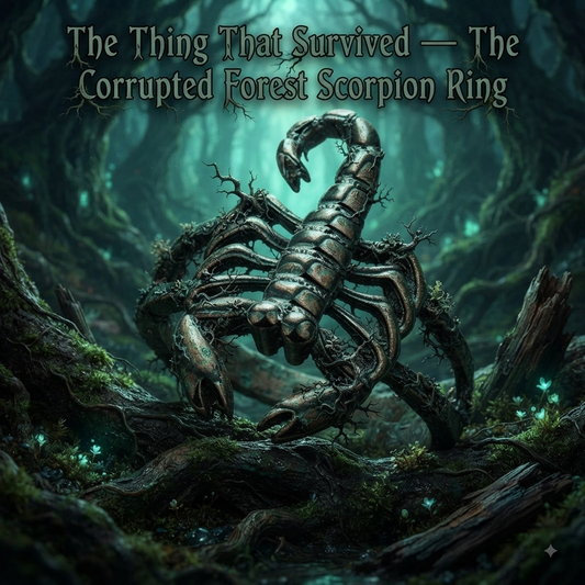 Corrupted Forest Scorpion — 925 sterling silver scorpion ring from the edge of the Ashen Plains — Pedlar's Attic