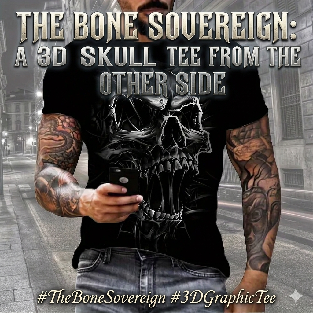 3D Skull Print Tee — The Bone Sovereign | Pedlar's Attic