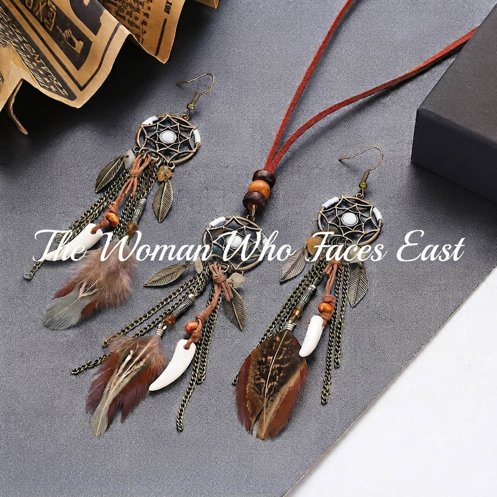 The Woman Who Faces East — Soraveen Dream Catcher Necklace and Earring Set | Pedlar's Attic