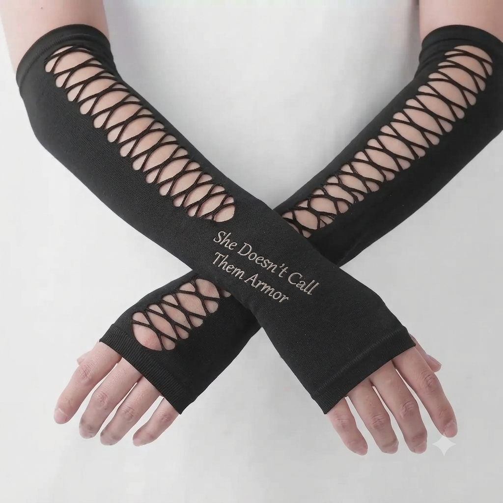 All the Way Up — Black Fingerless Elbow Gloves | Ironspire | Luna | Pedlar's Attic