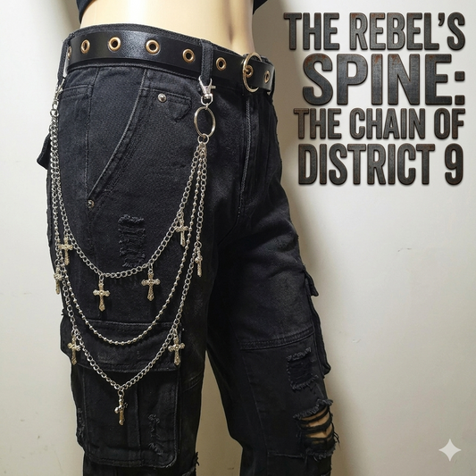 The Rebel's Spine — The Chain of District 9, Gothic Punk Belt Loop Wallet Chain at Pedlar's Attic