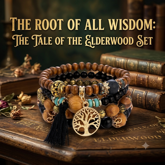 Boho Tree of Life wooden beaded bracelet set from the Sunrise Steppes — Earth Remembers series — Pedlar's Attic