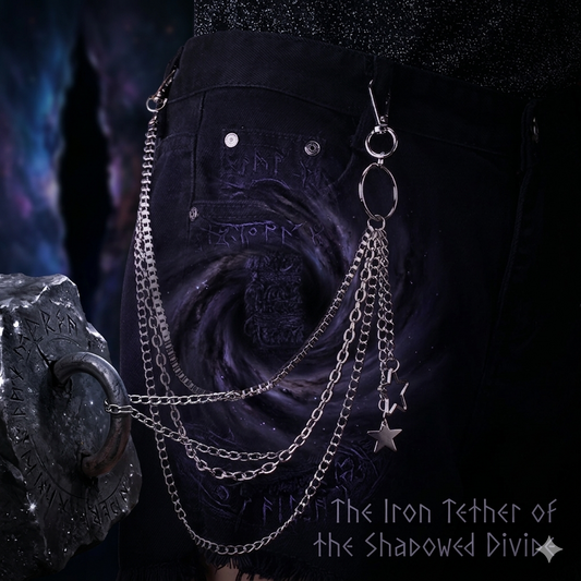 The Iron Tether of the Shadowed Divide — Gothic Punk Belt Loop Wallet Chain at Pedlar's Attic