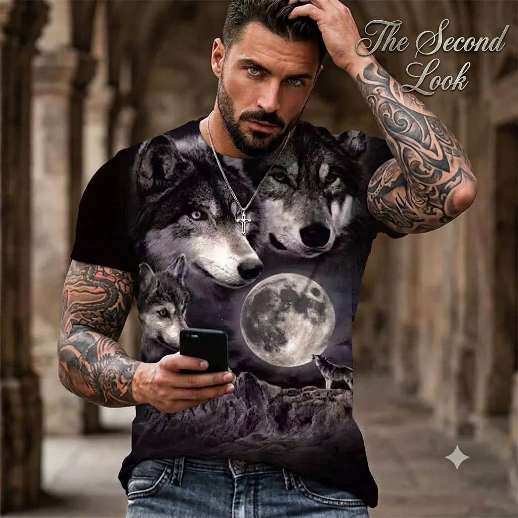 The Second Look — 3D Wolf Graphic Tee | Harajuku Style | Encounter Tee | Fenrisheim | Pedlar's Attic