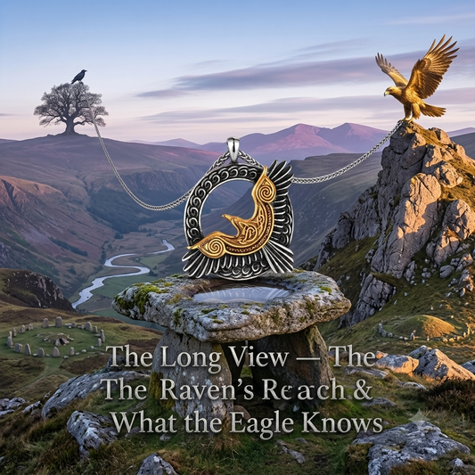 The Long View — The Raven's Reach Norse Eagle & Vegvisir Amulet Necklace | Fenrisheim | Pedlar's Attic