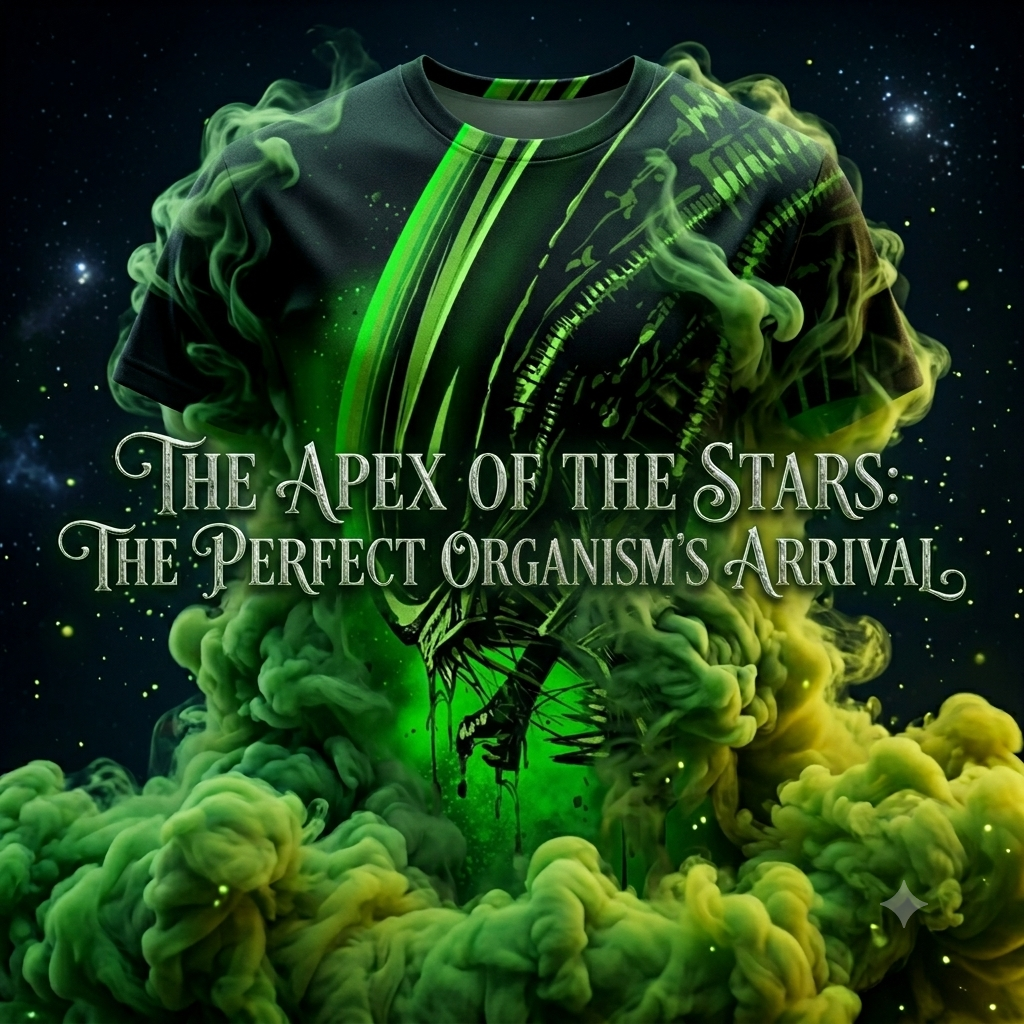 The Apex of the Stars: The Perfect Organism's Arrival | Perfect Organism Alien Xenomorph 3D Graphic Tee | Dragonforged | Pedlar's Attic