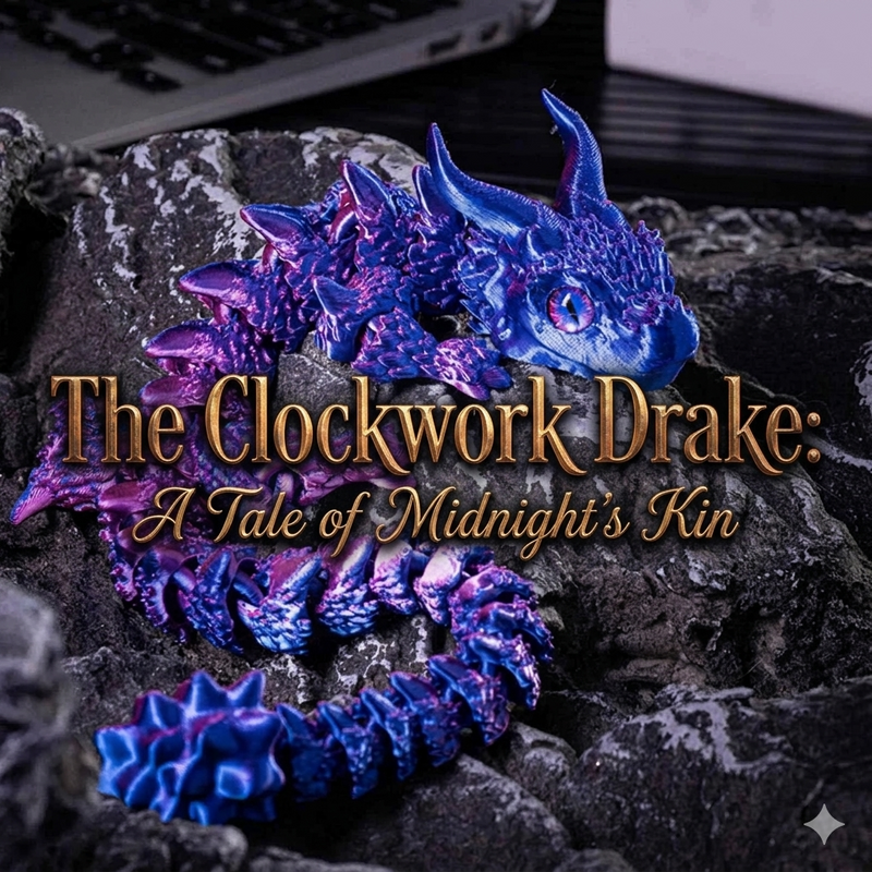 Midnight's Kin — 3D Printed Articulated Steam Dragon Toy at Pedlar's Attic