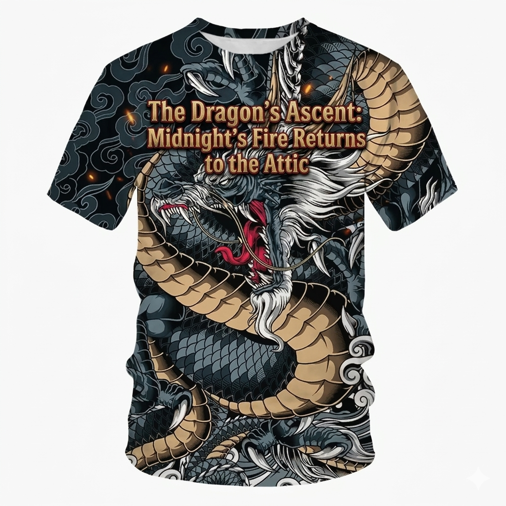 Midnight's Fire — 3D Dragon T-Shirt at Pedlar's Attic
