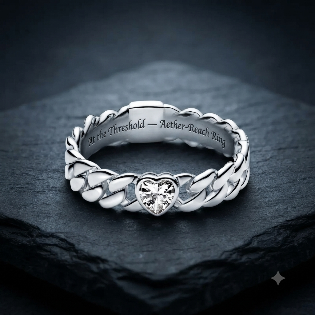 Aether-Reach Ring — 925 Sterling Silver Heart & Butterfly | Hecate's Domain | Pedlar's Attic