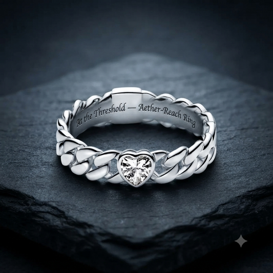 Aether-Reach Ring — 925 Sterling Silver Heart & Butterfly | Hecate's Domain | Pedlar's Attic