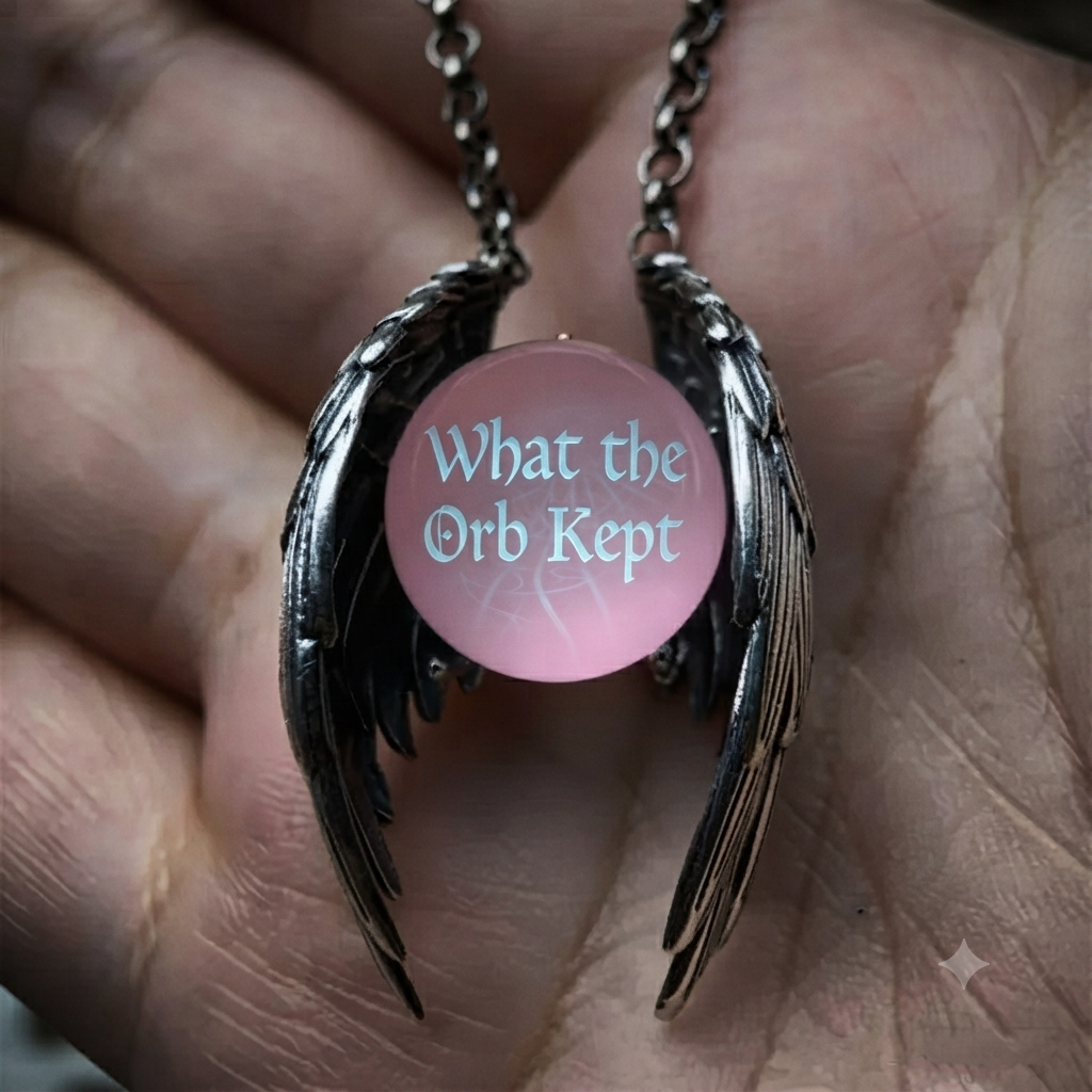 What the Orb Kept — The Ghost Wing Crystal Orb Wing Pendant Necklace | Ashen Plains | Pedlar's Attic