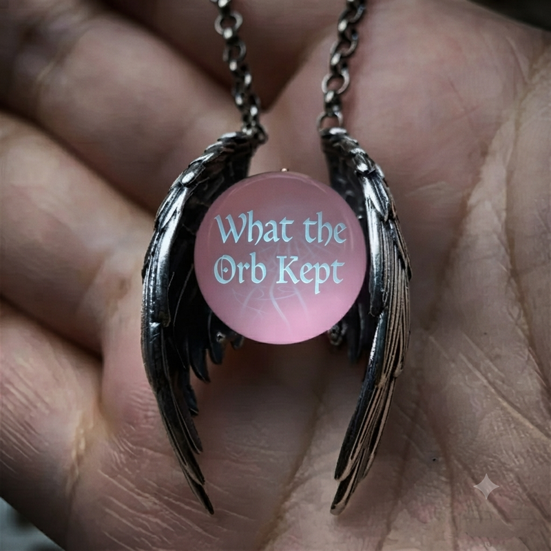 What the Orb Kept — The Ghost Wing Crystal Orb Wing Pendant Necklace | Ashen Plains | Pedlar's Attic