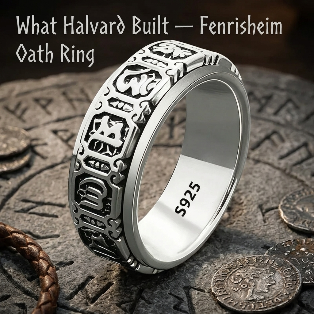 Fenrisheim Oath Ring — 925 Sterling Silver Rotatable Woven Band | Pedlar's Attic