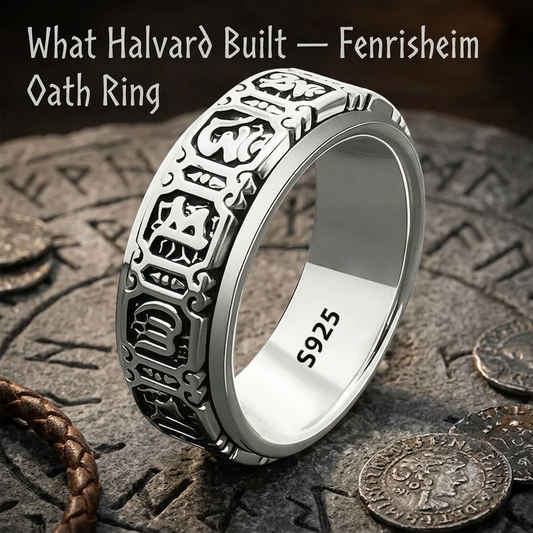 Fenrisheim Oath Ring — 925 Sterling Silver Rotatable Woven Band | Pedlar's Attic
