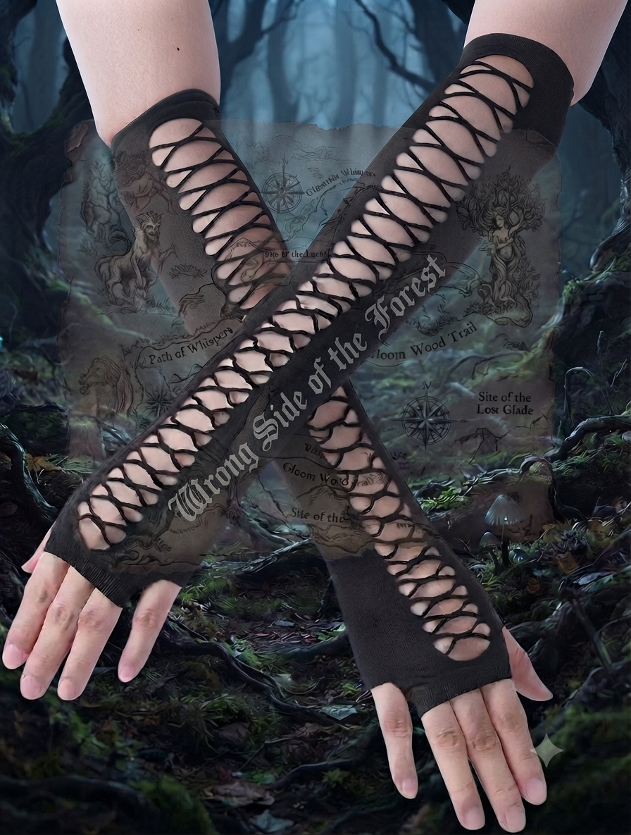 Wrong Side of the Forest — All the Way Up Black Fingerless Elbow Gloves | Corrupt Forest | Ashen Plains | Pedlar's Attic