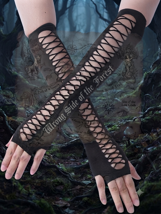 Wrong Side of the Forest — All the Way Up Black Fingerless Elbow Gloves | Corrupt Forest | Ashen Plains | Pedlar's Attic