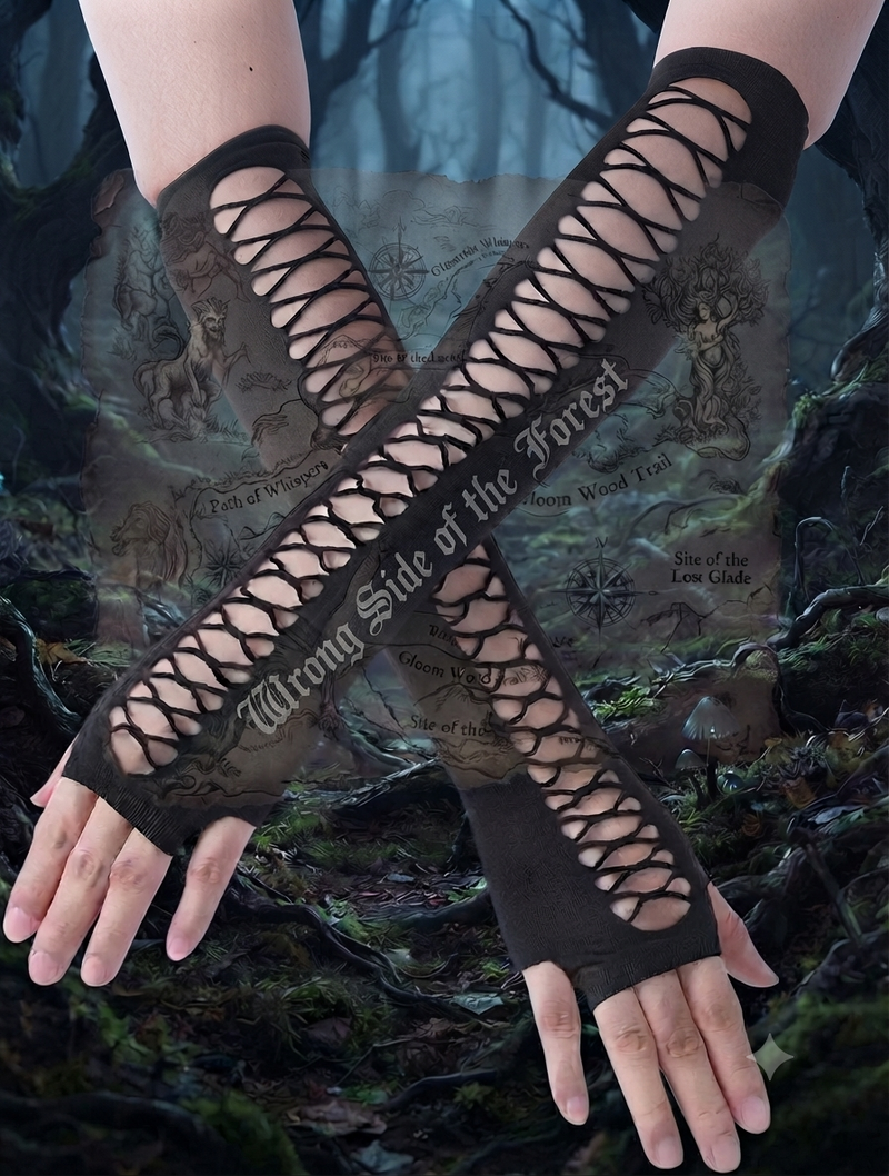 Wrong Side of the Forest — All the Way Up Black Fingerless Elbow Gloves | Corrupt Forest | Ashen Plains | Pedlar's Attic