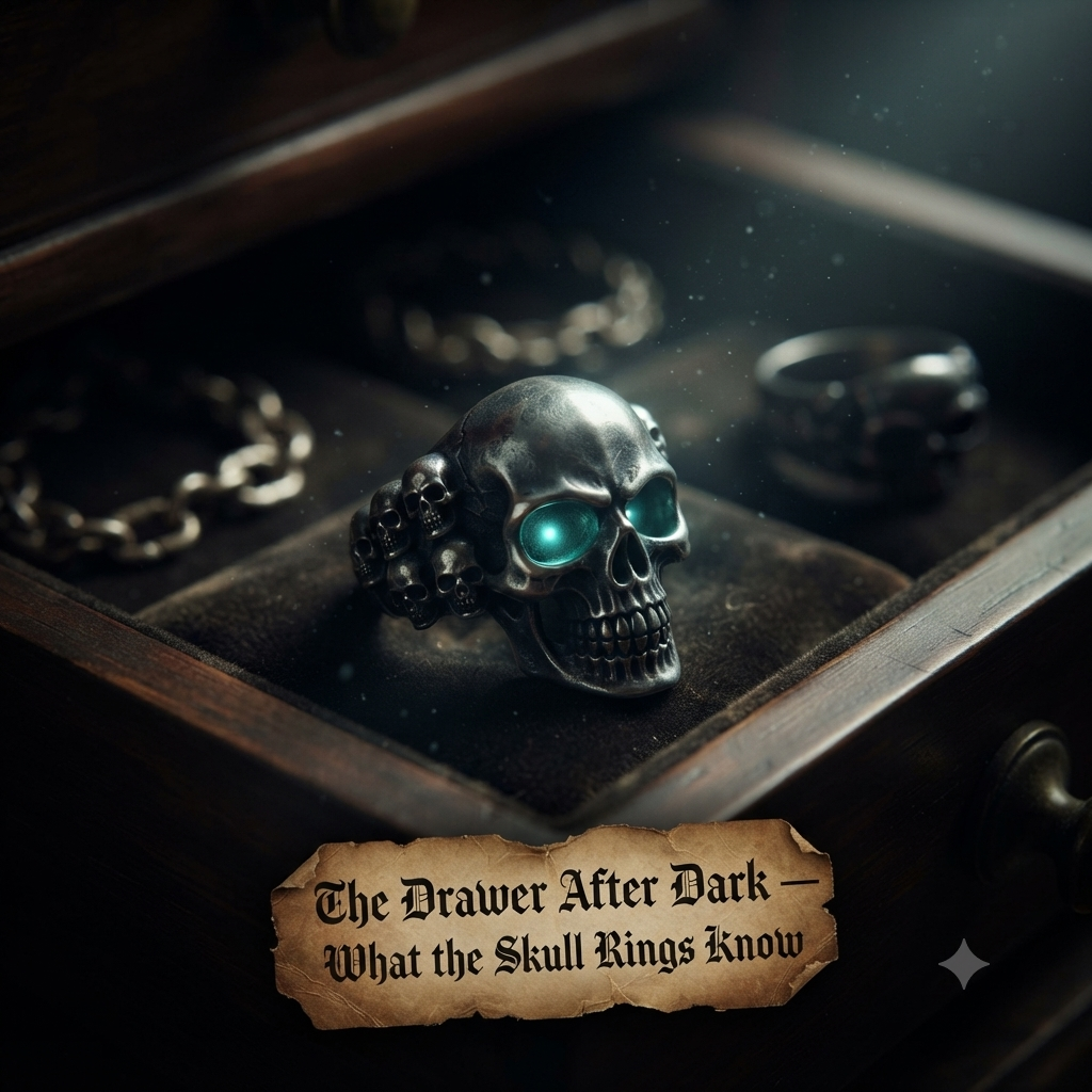 Skull dragon and snake adjustable rings in vintage silver gold and black — Pedlar's Attic