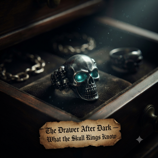 Skull dragon and snake adjustable rings in vintage silver gold and black — Pedlar's Attic