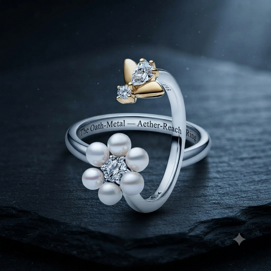 Aether-Reach Ring — 925 Sterling Silver bee & flower | Pedlar's Attic