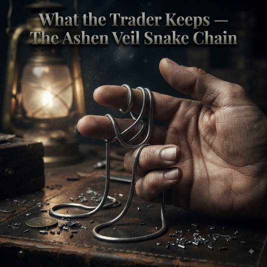 Ashen Veil Snake Chain — 925 sterling silver snake link necklace from the Ashen Plains market district — Pedlar's Attic